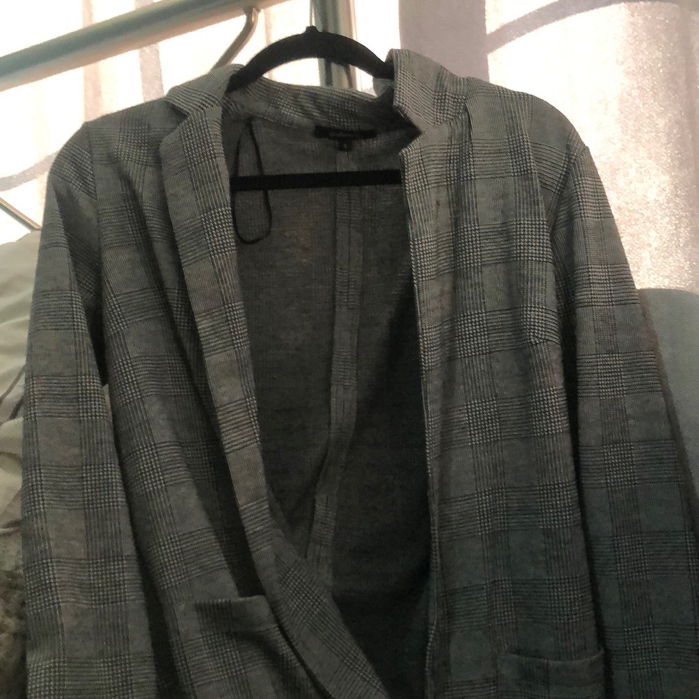 A plaid cardigan